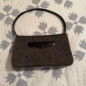 Ann Taylor Brown And Black Neutral Shoulder Bag Purse Great Pockets